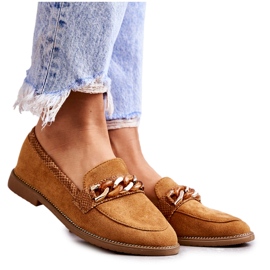 FB2 Dammocka Loafers med en kedja Camel Nolie brun