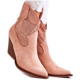Dammocka genombrutna stövlar Cowboy Rosa Eleonore beige