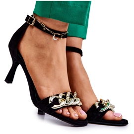 Högklackade mockasandaler Laura Messi 2366 Svart