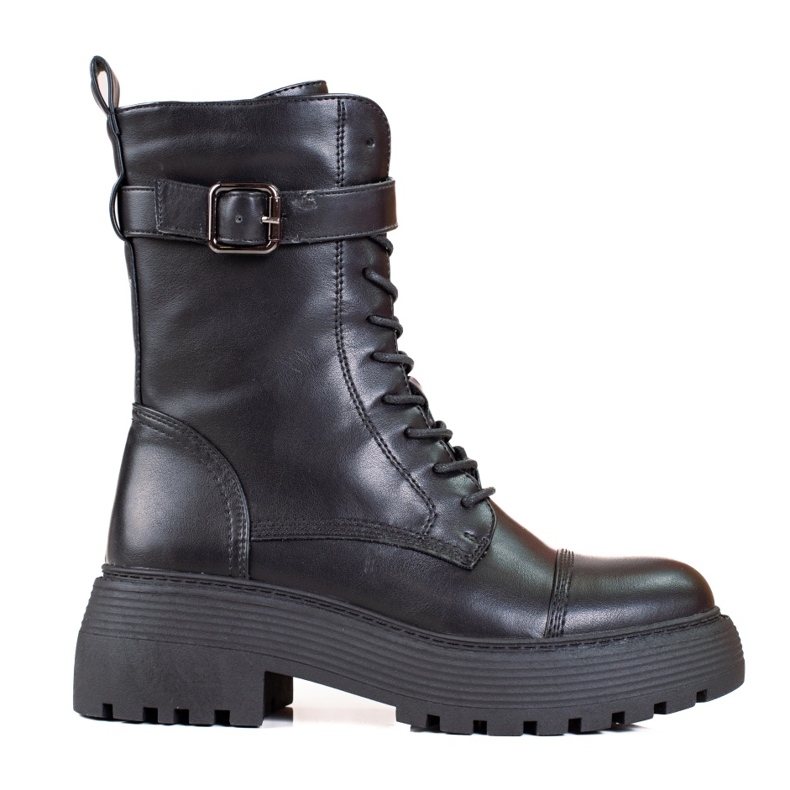 Höga svarta damväskor med Shelovet-snörning