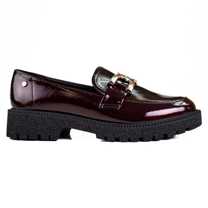 W. Potocki Lackade dam loafers Potocki vinröd