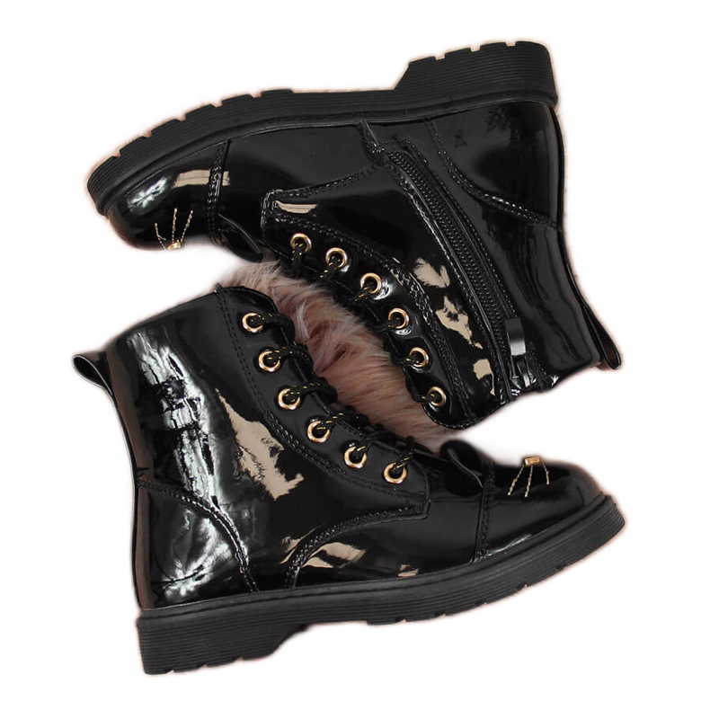 Svarta Miss❤E isolerade stövlar med öron för tjejer