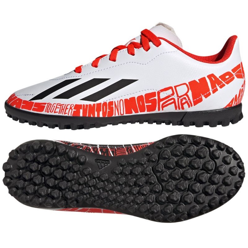 Adidas X Speedportal.4 Messi Tf Jr GW8402 fotbollsskor vit vit