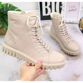 Beige plattformsstövlar för kvinnor Rieker Y3420-61