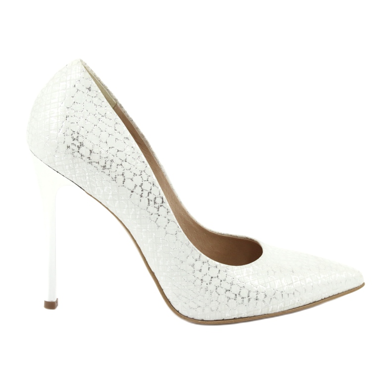 Pumpar på en silverstift Espinto 391/63 vit grå