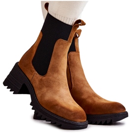 FE1 Kvinnors varma stövlar på högklackade kamel Abella brun