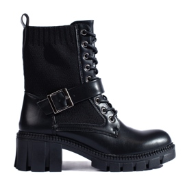 Shelovet-snörsväskor för kvinnor med en flexibel ovandel svart