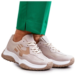 Vinceza Beige sportskor med snörning för kvinnor brun