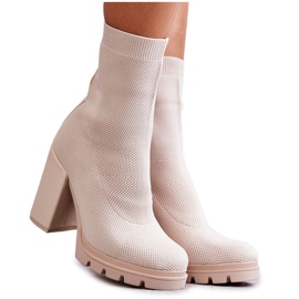 FB2 Dammaterial Ankelboots Beige Louve brun