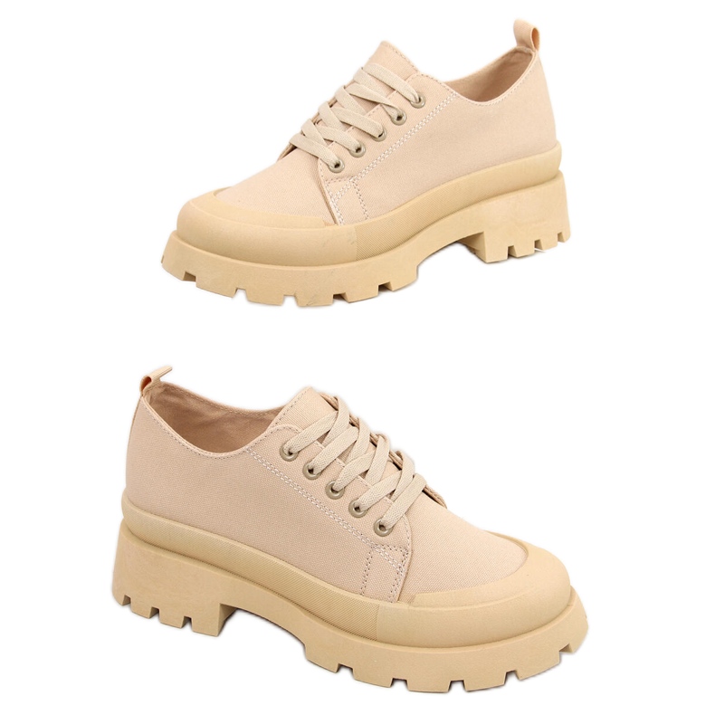 Golv Khaki vandringssneakers beige