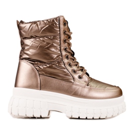 Bruna snöstövlar för damer med Shelovet-snörning