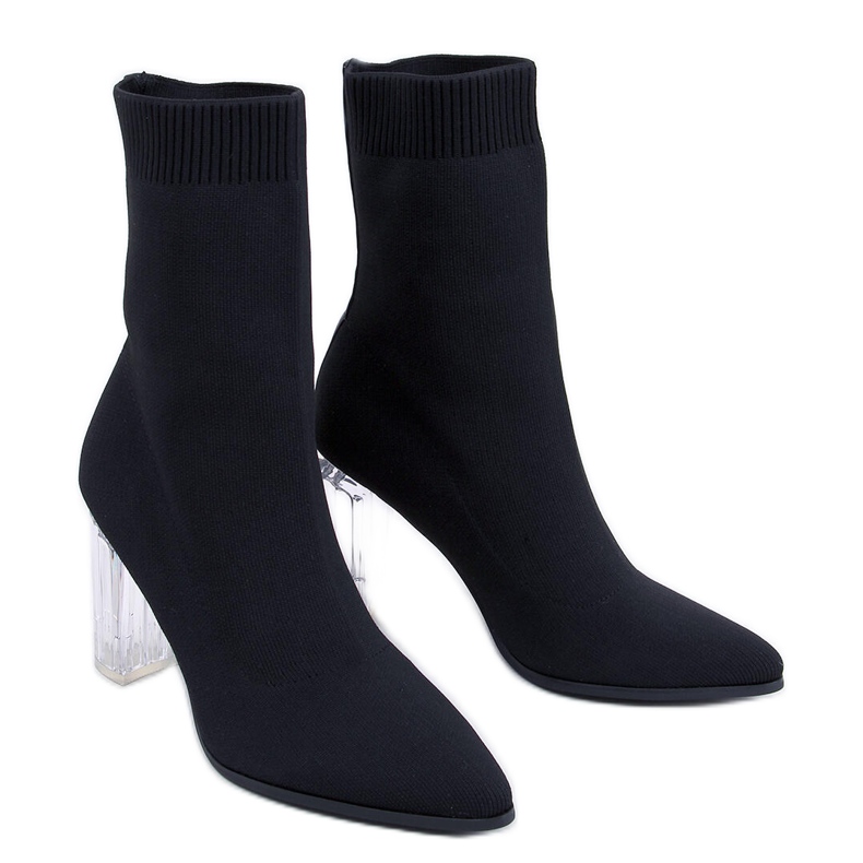 Carolyn Svarta högklackade ankelboots