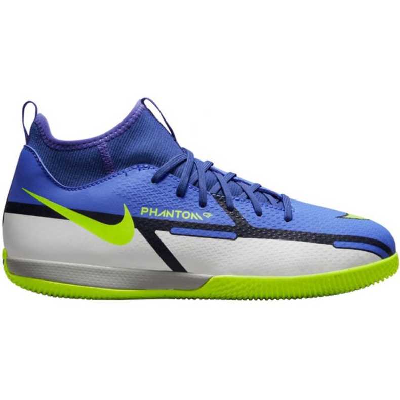Nike Phantom GT2 Academy Df Ic Jr DC0815 570 fotbollsskor vit, blå, gul, flerfärgad blå