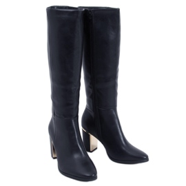 Leisha Svarta högklackade stövlar