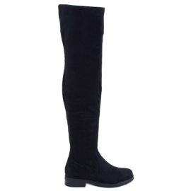 Flat Over-Knee Boots Colleen Black svart