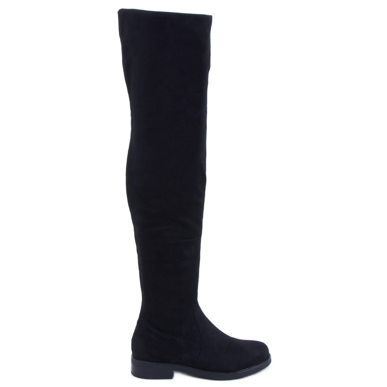 Flat Over-Knee Boots Colleen Black svart