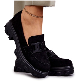 Vinceza Damskor i mocka på den svarta Janne-plattformen