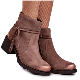 Mockastövlar dam Maciejka 05720-14 Ljusbrun