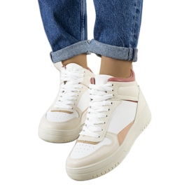 Krämfärgade Adite ankelsneakers beige