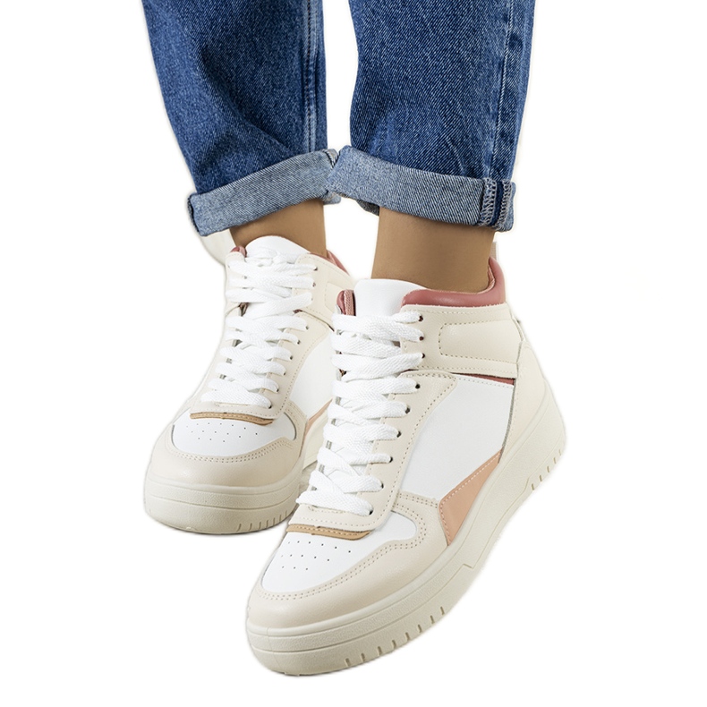 Krämfärgade Adite ankelsneakers beige