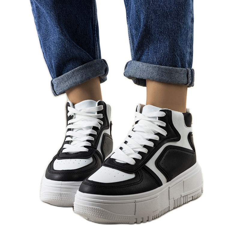 Svarta och vita Zetta ankel sneakers