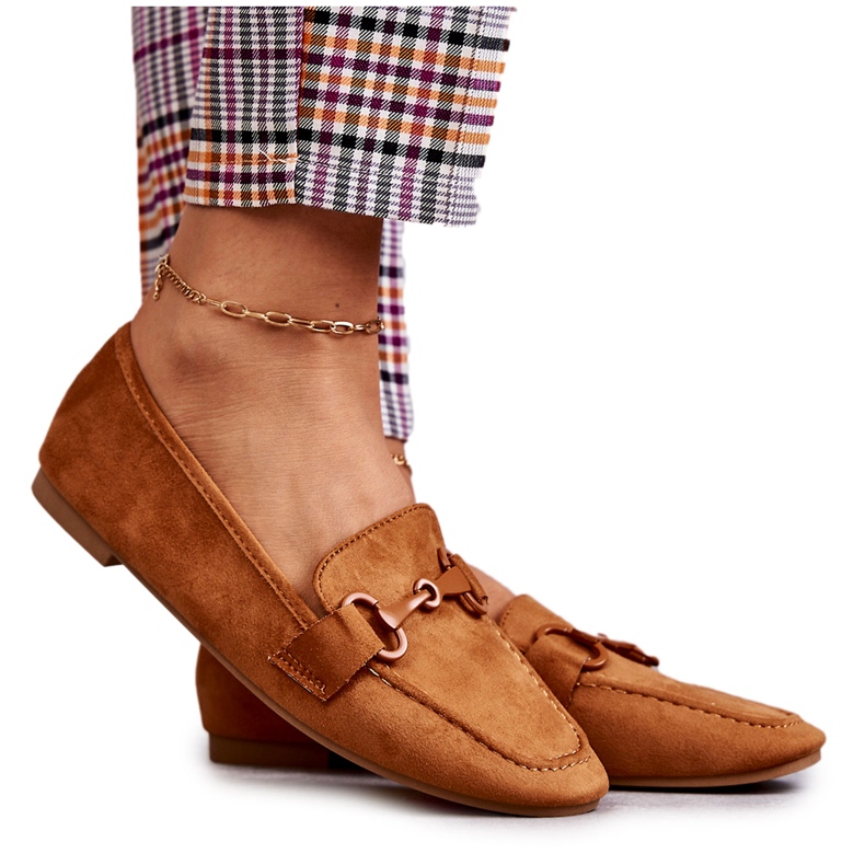 Mocka loafers med Camel Santi dekoration brun