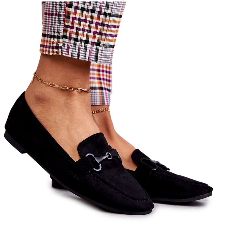 FB2 Loafers i mocka med svart Santi-dekoration