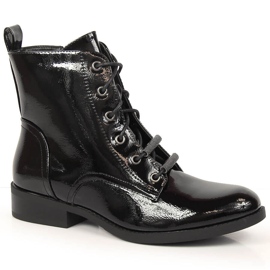 S.Barski Damlackerade, isolerade plattklackade stövlar från S. Bararski svart