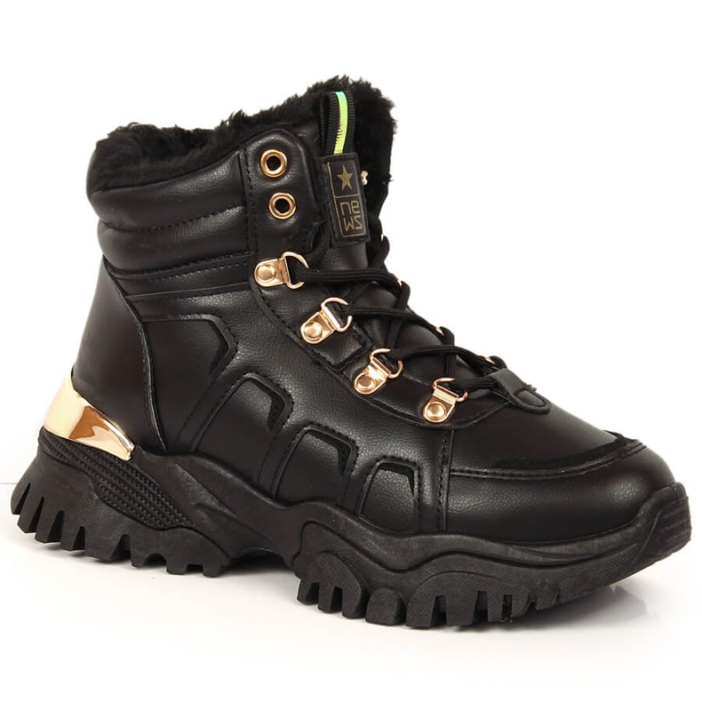 News Plattsnöskor för kvinnor med svart päls NYHETER