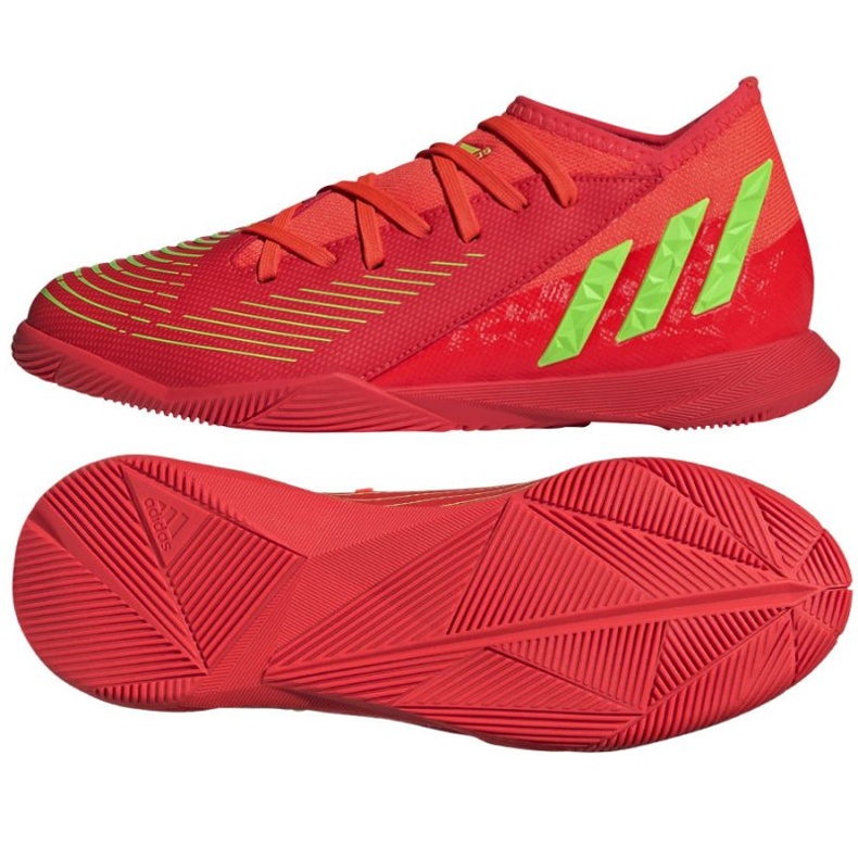 Adidas Predator Edge.3 In Jr GV8510 fotbollsskor röd apelsiner och röda