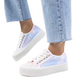 Steen kvinnors blå och rosa sneakers