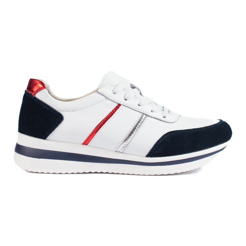 Skinnsneakers för kvinnor på Shelovet-plattformen vit