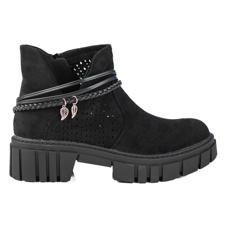 Genombrutna damstövlar på Shelovet-plattformen svart