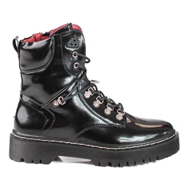 Shelovet kvinnliga arbetare med snörning svart