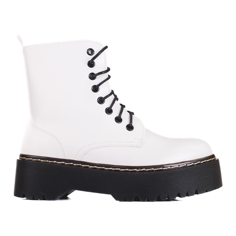 Vita Shelovet-väskor för kvinnor snörade på plattformen