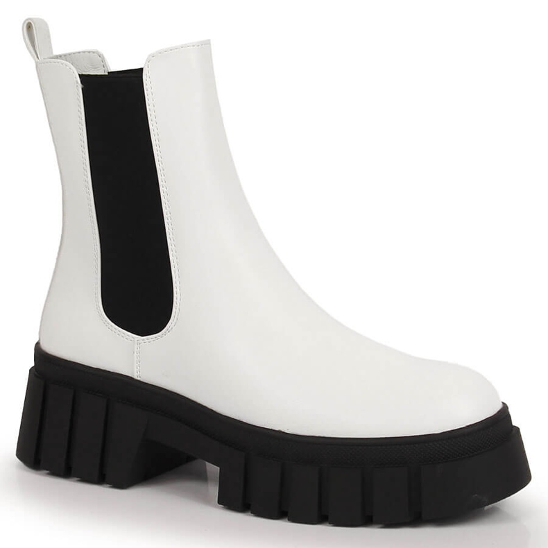 Vita damstövlar med isolerad plattform Sergio Leone
