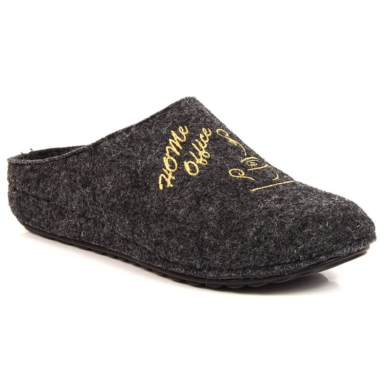 Bekväma kvinnors grå filttofflor Panto Fino