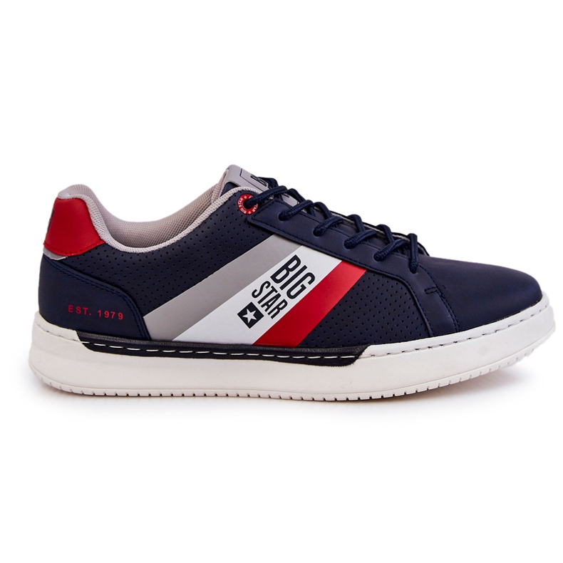 Klassiska sportskor för män Memory Foam Big Star KK174058 Marinblå