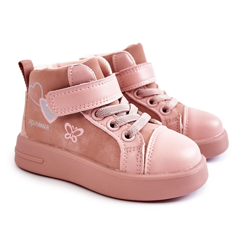 PA1 Höga sneakers för barn med kardborre Rosa Cheezi