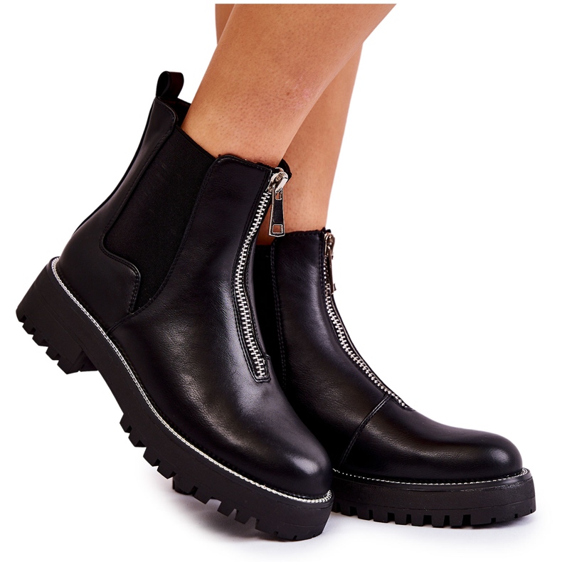 PG1 Fashionabla varma stövlar Svarta Madeleine Jodhpur stövlar