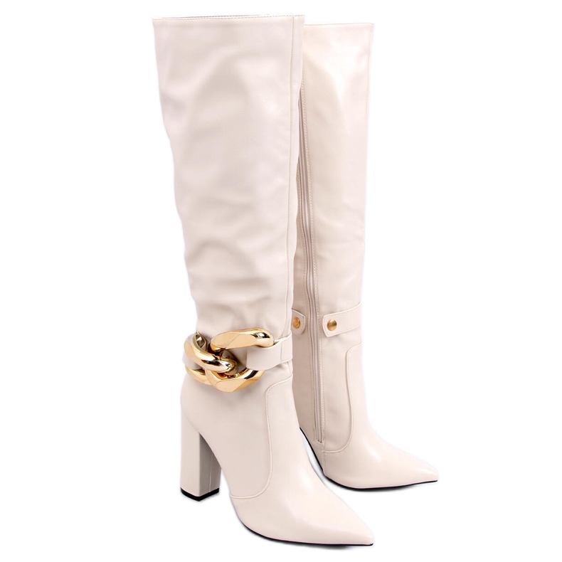 PA1 Sheryl Beige stövlar med klackar