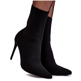WS1 Höga damskor med en strumpa på en klack Svart Luisell