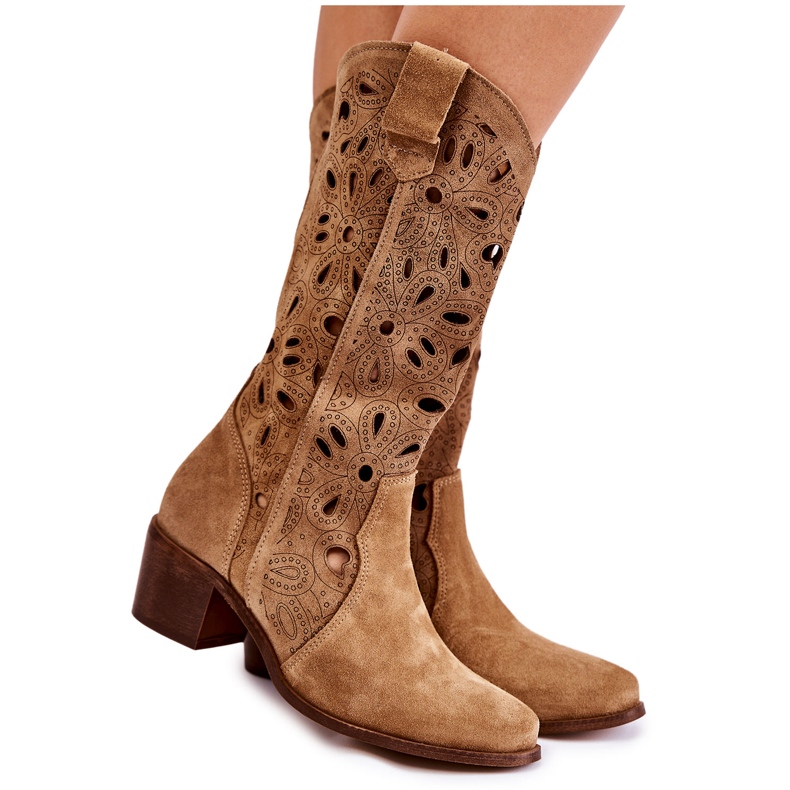 Lewski Shoes Genombruten Mocka Boots Lewski Skor 3170 Beige brun