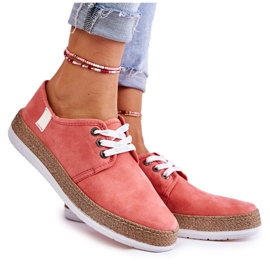 Låga sneakers för damer Memory Foam System Big Star KK276006 Coral röd