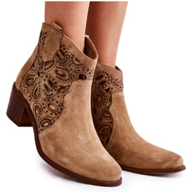 Lewski Shoes Genombruten Mocka Stövlar Lewski Skor 3170/2 Beige