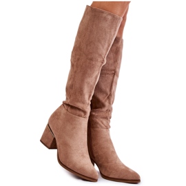 PS1 Klassiska mockastövlar med dragkedja Beige Leyette