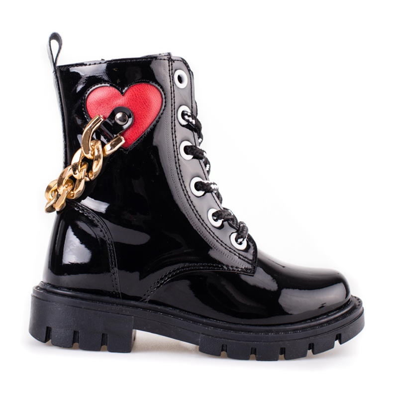 Lackade Shelovet flickstövlar svart