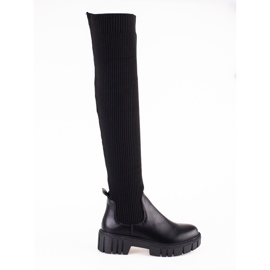 Kvinnors musketörer med en flexibel ovandel Shelovet svart