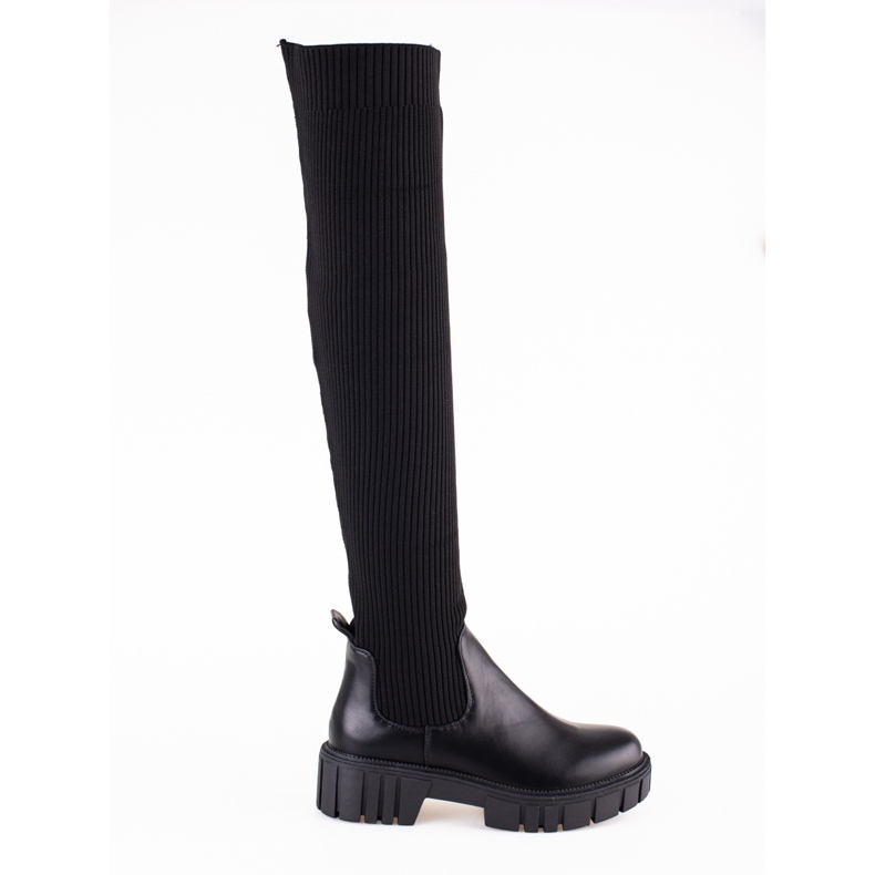 Kvinnors musketörer med en flexibel ovandel Shelovet svart