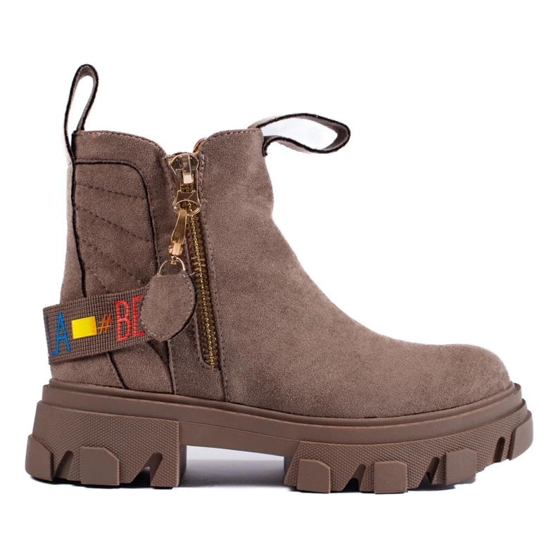 Plattformade ankelstövlar för kvinnor beige